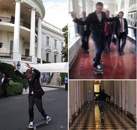 Skater im Weißen Haus fotografiert