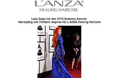 PR/Pressemitteilung: L'ANZA Haistyling: Lady Gaga @ 2016 Grammy Awards