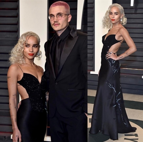 Zoe Kravitz in Armani Prive with Karl Glusman