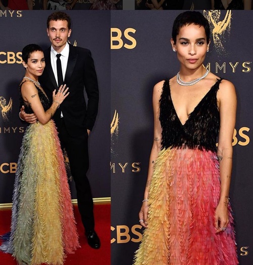 Zoe Kravitz and boyfriend Karl Glusman were a cute couple on the Emmys carpet!