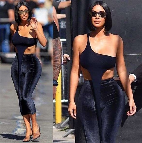 Kim Kardashian auf dem Weg zu Talker Jimmy Kimmel.